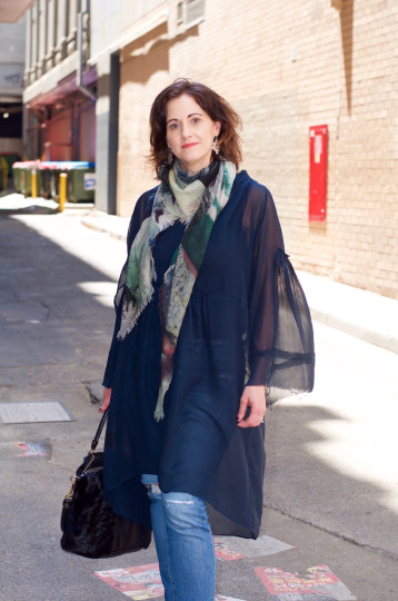 Melbourne: Sonya, Designer, Little Collins St. "I love the texture, quality and luxurious feel of Merino wool."