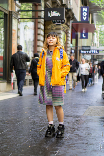 Melbourne: Vu Anh Thu, Student, Collins St. "Wearing Stussy." Photo: Hannah Guyer