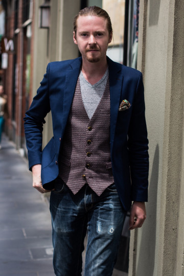 Vic: Jay Christiakakis, Business Owner, Little Collins St. "My style is very eclectic, contrasting tones and textures." Photo: Zoe Kostopoulos