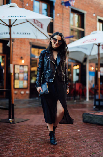 SA: Sara Della Verde, Ebenezer Place, Adelaide. "Wearing black is timeless, season-less and suits all occasions. While I mix it up from time to time, it's hard to go past the classic look!"