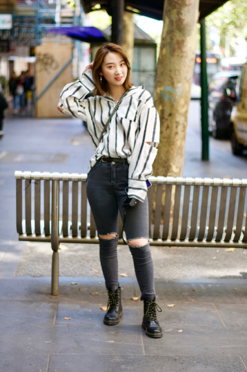 Melbourne: Echo Liu, Interior Design Student, Bourke St. "I want to look cool."