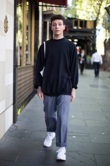 VIC: Sayf Tabikh, Collins St, Melbourne. “I prefer to shop second hand, sustainability is important to me.”Photo: Zoe Kostopoulos