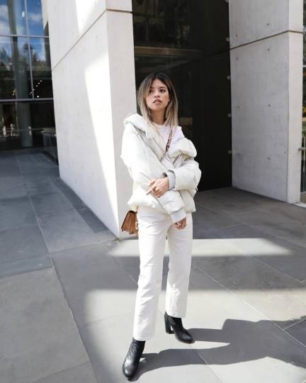 Canberra: Leanne, Style Blogger, "Loving winter whites."