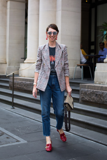 Vic: Sally Mackinnon, Stylist & Personal Shopper, Bourke St, Melbourne."I'm starting to experiment with statement sunglasses."