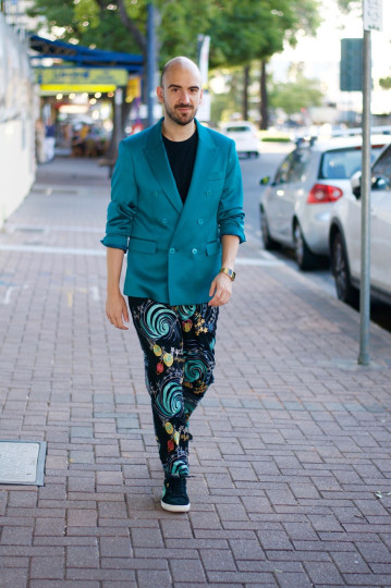 SA: Damian, Stylist, The Parade, Norwood. "My personal style is fun, colourful and retro. 80's throwback with a modern twist and always unexpected."