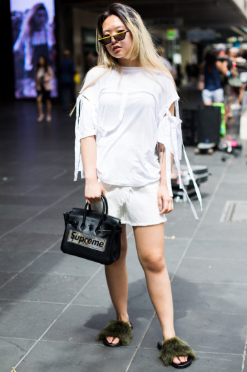VIC: Eva Chow, Fashion Design Student, Bourke St, Melbourne. Photo: Zoe Kostopoulos