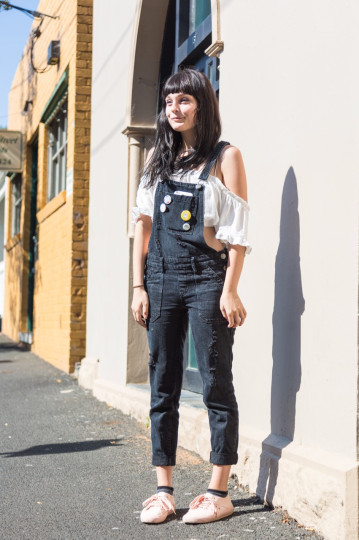 VIC: Amber Sirre, Swan St, Melbourne. “I like to be as casual and as pink as I can be.” Photo: Libby Matson