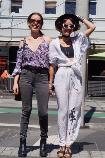 VIC: Emmuna Aloni (L) “Clothing is a fun form of expression for me” & Ruby McCoy (R), “My style is the most pure expression of myself.” Chapel St, South Yarra.