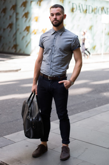 VIC: Jesse Tamm, Manager, Little Bourke St, Melbourne. “Neat and classic.” Photo: Zoe Kostopoulos