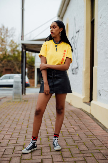 SA: Emanuela, student, Magill Rd. “My style changes with my mood. Some days i feel like dressing up tomboyish and some days imma full girly girl, it varies.”