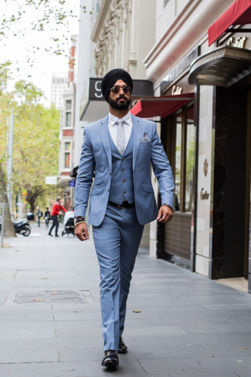 VIC: Manpreet Singh, Collins St. "First Sikh fashion influencer from Melbourne." Photo: Zoe Kostopoulos