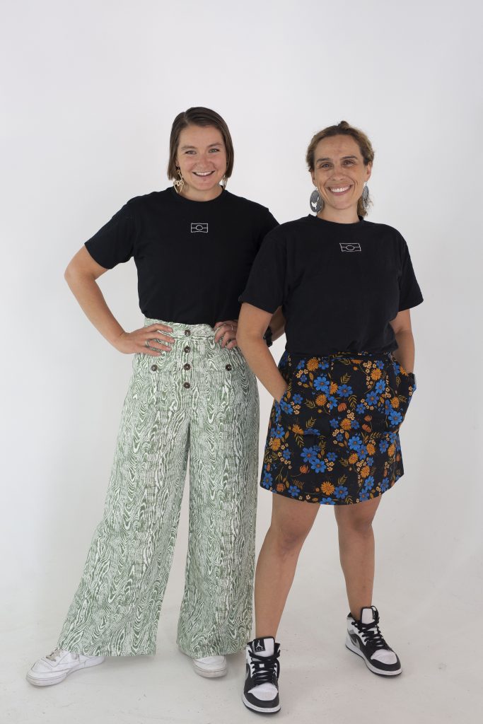 Co-Founders Sarah Sheridan & Laura Thompson modelling Closing the Gaps clothing
