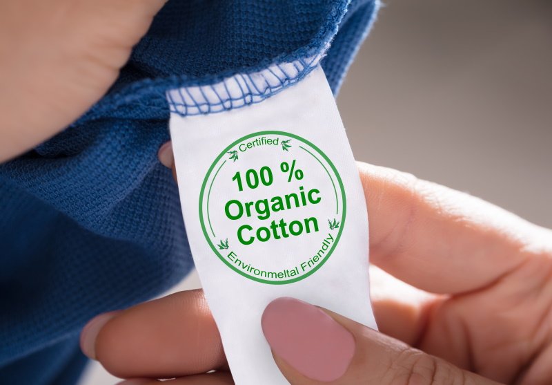 100% Organic Cotton label on garment