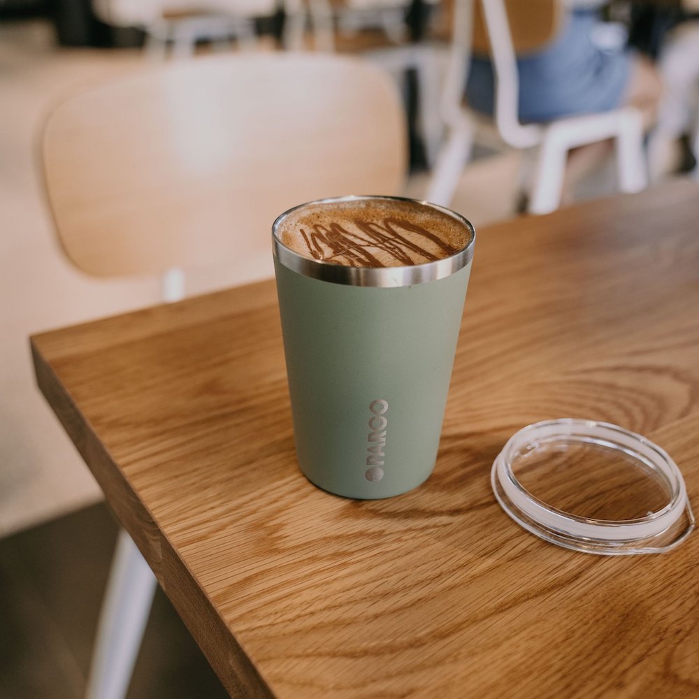 Reuseable coffee cup for plastic free July