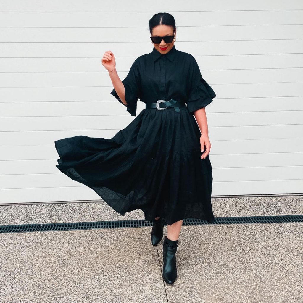 Fashion Stylist Emelia Morris in Black outfit