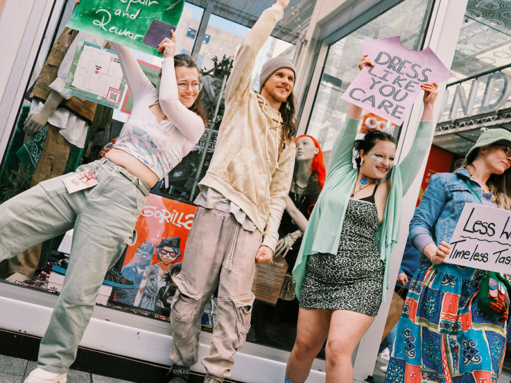 Sustainable Clothing Co - protest in Rundle Mall